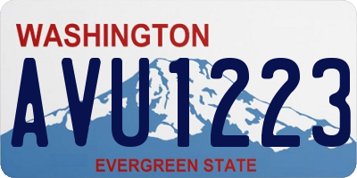 WA license plate AVU1223