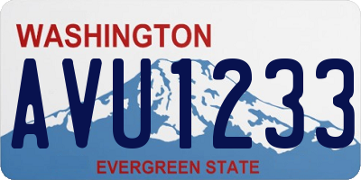 WA license plate AVU1233