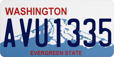 WA license plate AVU1335
