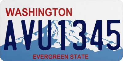 WA license plate AVU1345