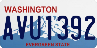 WA license plate AVU1392