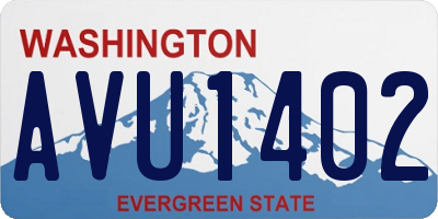 WA license plate AVU1402