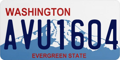 WA license plate AVU1604