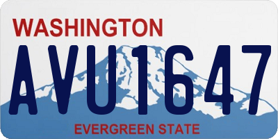 WA license plate AVU1647
