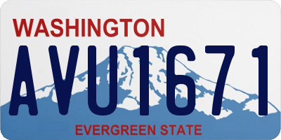 WA license plate AVU1671