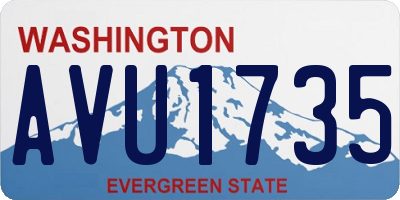 WA license plate AVU1735
