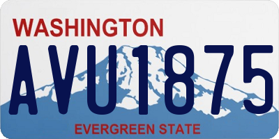 WA license plate AVU1875