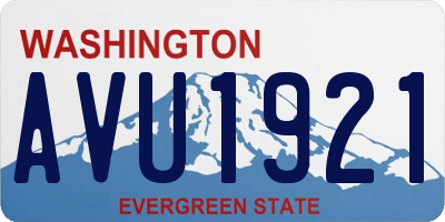WA license plate AVU1921