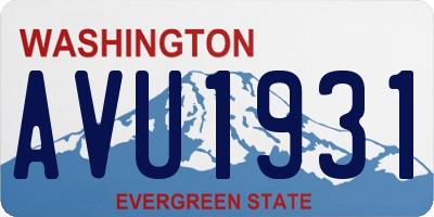 WA license plate AVU1931
