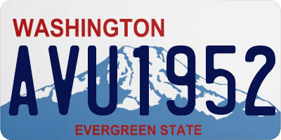 WA license plate AVU1952
