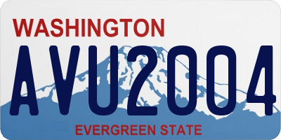 WA license plate AVU2004