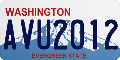 WA license plate AVU2012