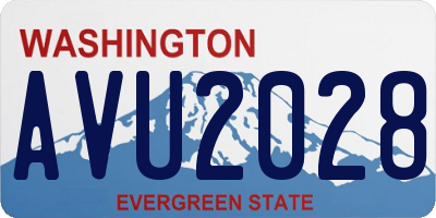 WA license plate AVU2028
