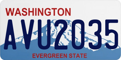 WA license plate AVU2035
