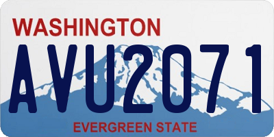 WA license plate AVU2071