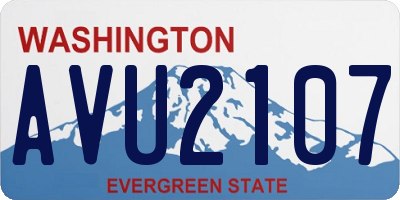 WA license plate AVU2107