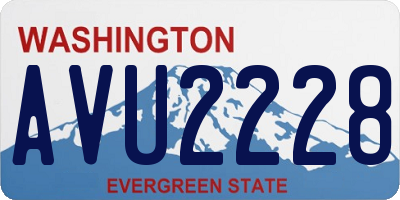 WA license plate AVU2228