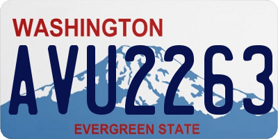 WA license plate AVU2263