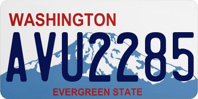 WA license plate AVU2285