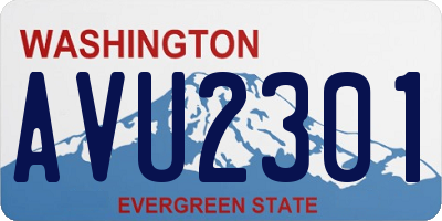 WA license plate AVU2301
