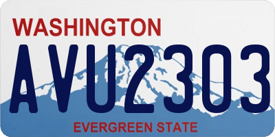 WA license plate AVU2303