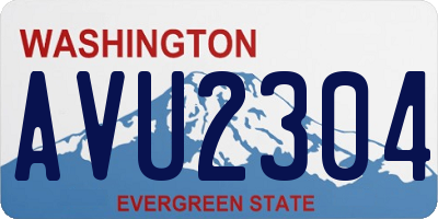 WA license plate AVU2304