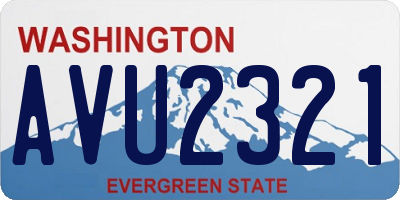 WA license plate AVU2321