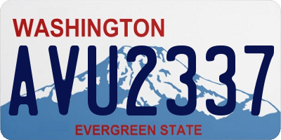 WA license plate AVU2337