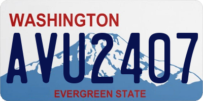 WA license plate AVU2407