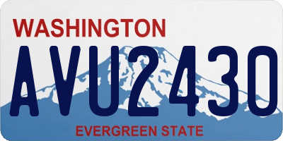WA license plate AVU2430
