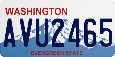 WA license plate AVU2465