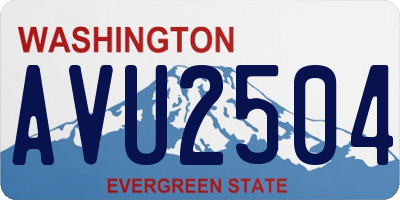 WA license plate AVU2504