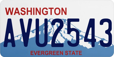 WA license plate AVU2543