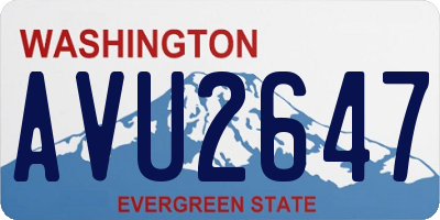 WA license plate AVU2647