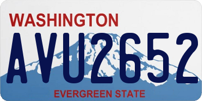 WA license plate AVU2652