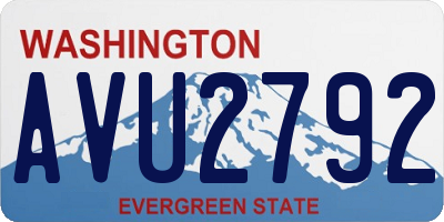 WA license plate AVU2792