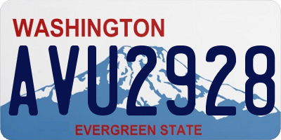WA license plate AVU2928
