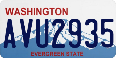 WA license plate AVU2935
