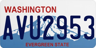 WA license plate AVU2953