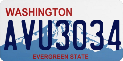 WA license plate AVU3034