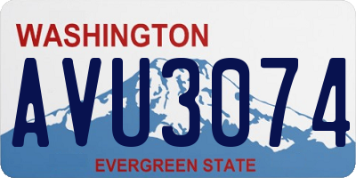 WA license plate AVU3074