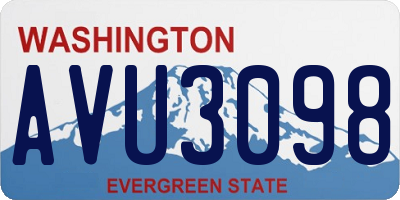 WA license plate AVU3098