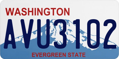 WA license plate AVU3102