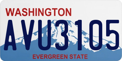 WA license plate AVU3105