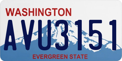 WA license plate AVU3151