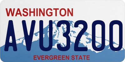 WA license plate AVU3200