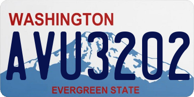 WA license plate AVU3202