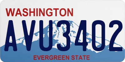 WA license plate AVU3402