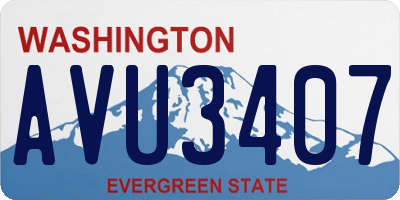 WA license plate AVU3407