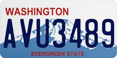 WA license plate AVU3489